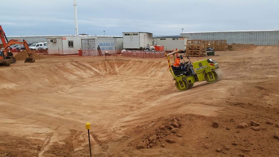 Earthwork construction of basin