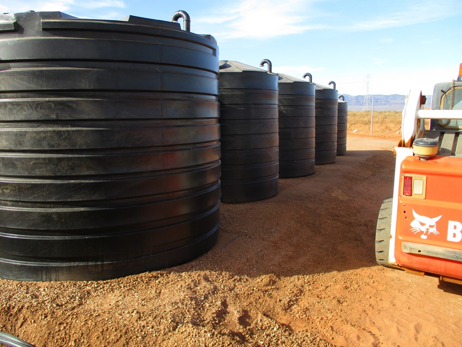 Installation of influent storage tanks